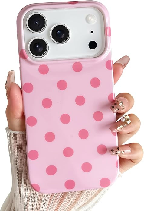 for iPhone 17 Pro Max Case Cute Aesthetic Polk Dot Phone Case Soft Slim TPU Shockproof Phone Cove... | Amazon (US)