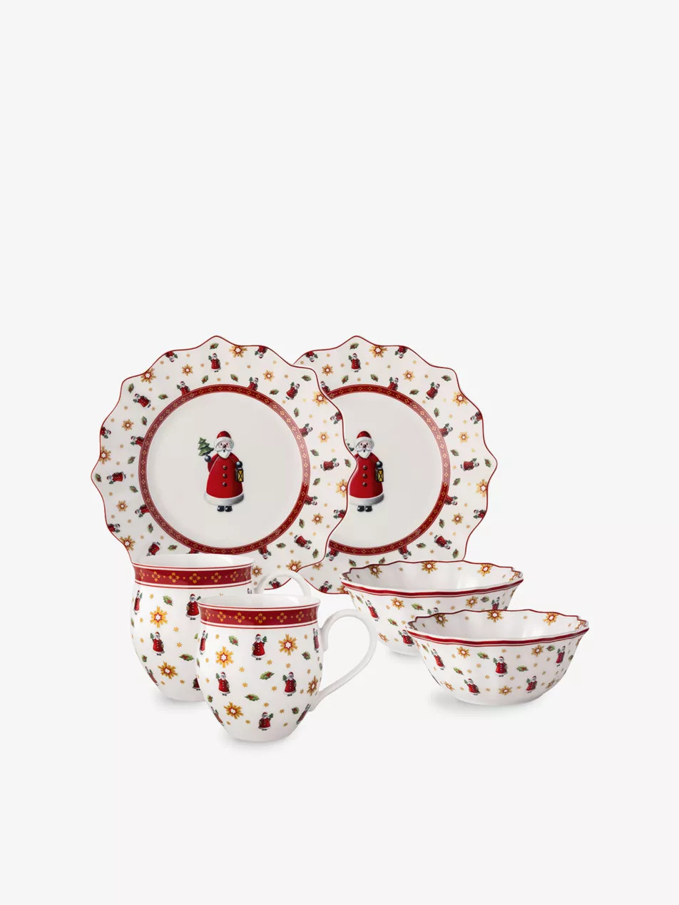 Toy's Delight Porcelain Six-Piece Breakfast Santa Set | Selfridges