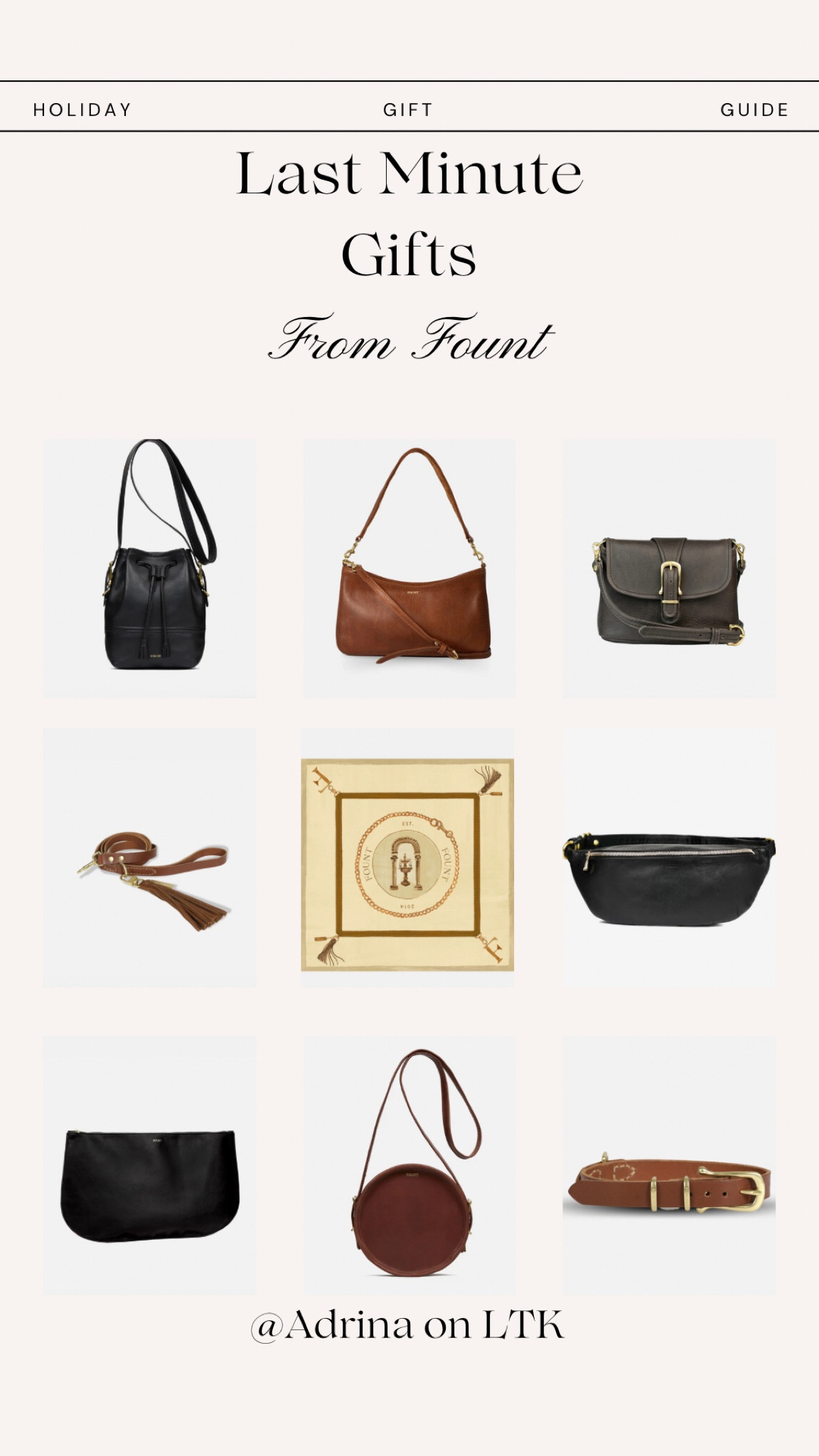 Last minute gifts from Fount! I love my Fount Coventry Bucket Bag. And being a girly from Cleveland, I love shopping small. Gift someone special, yourself or your DOG! Yes they carry dog items. To ensure shipping by Christmas, select UPS Next Day Air.

#LTKGiftGuide #LTKHoliday #LTKitbag