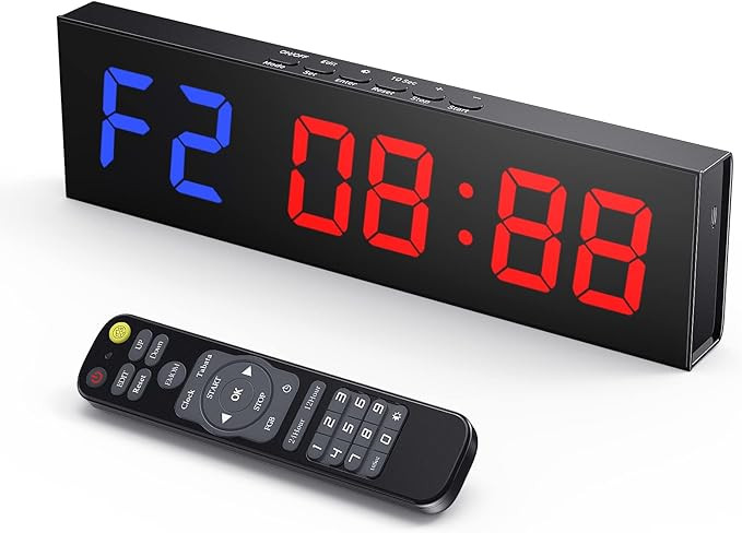 Seesii LED Interval Timer with Remote, 1.8" Programmable Crossfit Gym Timer Count Down/Up Clock S... | Amazon (US)
