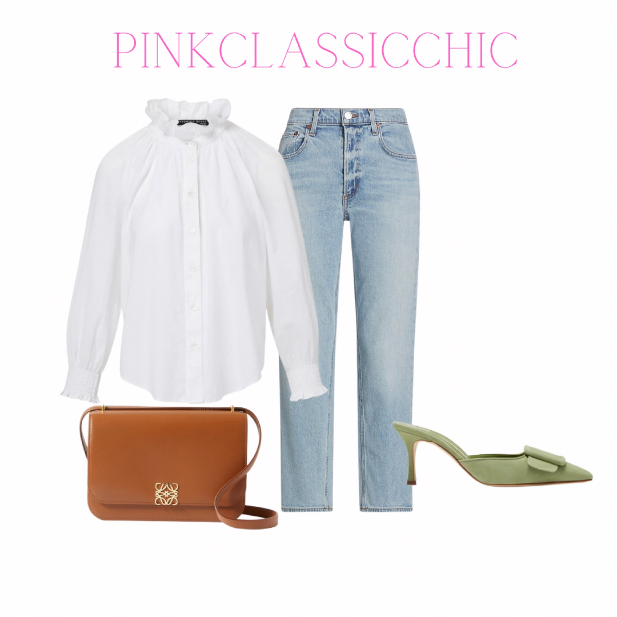 Manolo blahnik heels, green heels, jeans, white blouse, Veronica beard, work looks, work styles, work looks, summer outfit 

#LTKworkwear #LTKstyletip #LTKBacktoSchool