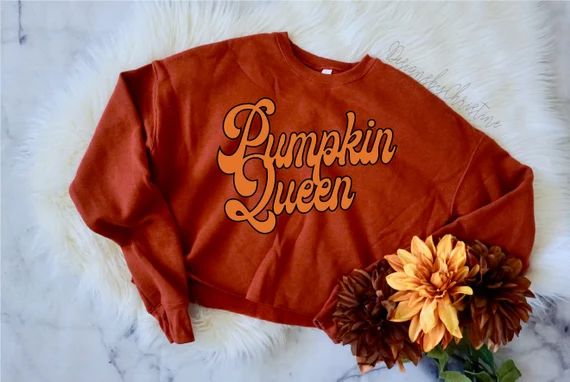 Fall sweatshirt,PUMPKIN sweatshirt, PUMPKIN QUEEN, fall sweats, fall crop shirt, fall fleece top,... | Etsy (US)