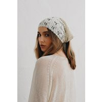 Handcrafted Cotton Lace Headwrap Beige Kerchief Scarf | Etsy (US)