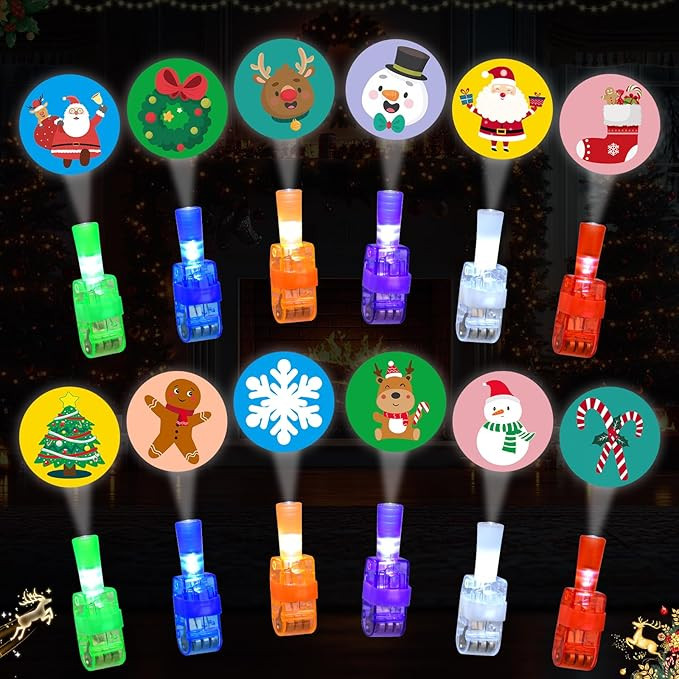 Christmas Party Favors for Kids, 36pcs Christmas Finger Lights Toys for Kids Boys Girls Classroom... | Amazon (US)