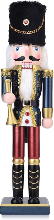 Wooden Christmas Nutcracker Soldier with Bugle, 15 Inch Handcrafted Nutcracker Figure Christmas D... | Amazon (US)