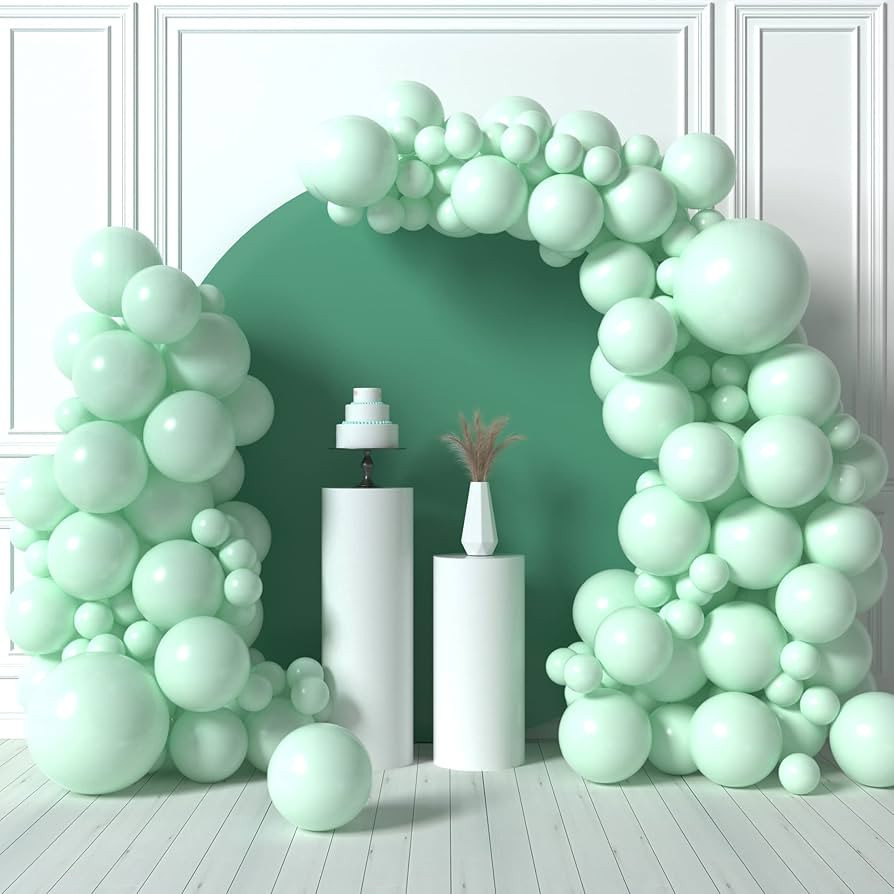 HOUSE OF PARTY Pastel Mint Balloon Garland - 90 Pcs | 5/12/18 Inch Mint Green Easter Balloons | L... | Amazon (US)