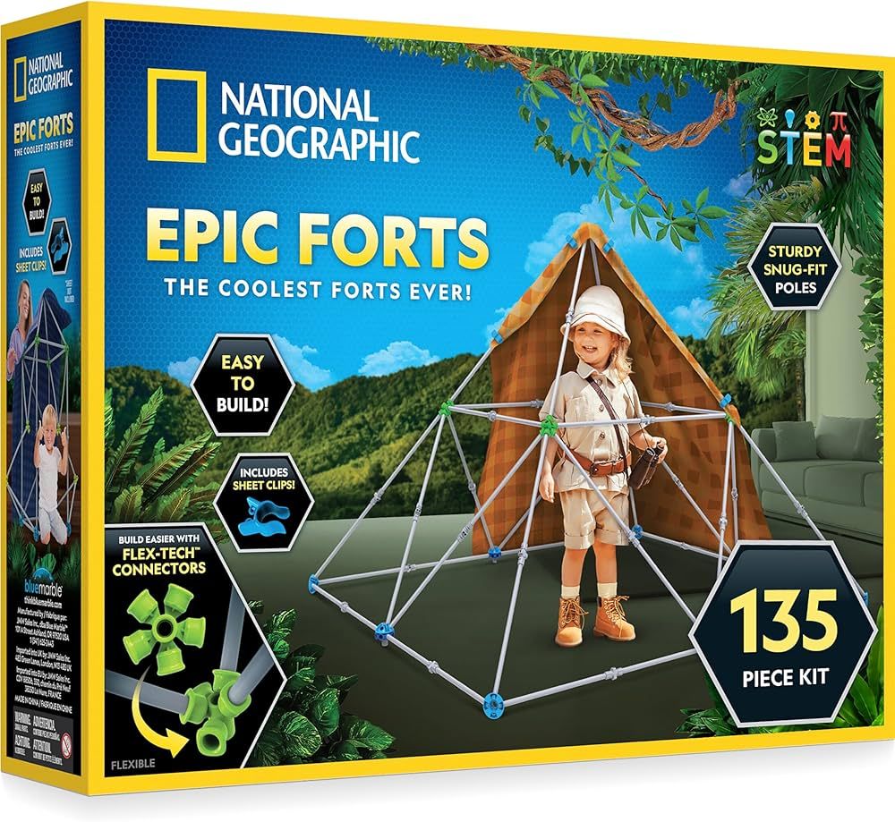 Amazon.com: NATIONAL GEOGRAPHIC Kids Fort Building Kit - 135-Piece Indoor Fort Builder for Kids, ... | Amazon (US)