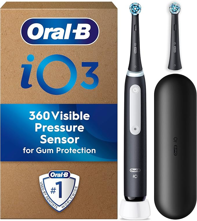 Oral-B iO3 Electric Toothbrush, 2 Toothbrush Heads, Pressure Sensor, Toothbrush for Adults with T... | Amazon (UK)