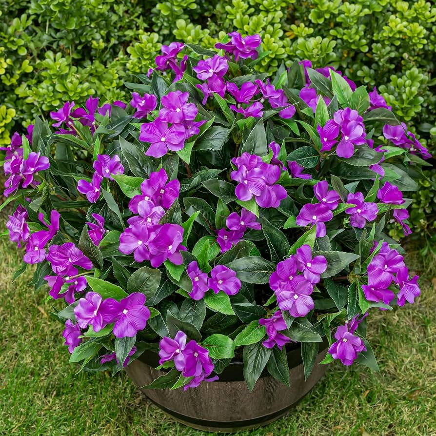 Nigirior Artificial Fake Flowers for Outdoor D\u00e9cor 6 Bundles UV Resistant Fake Plants for Pl... | Amazon (US)