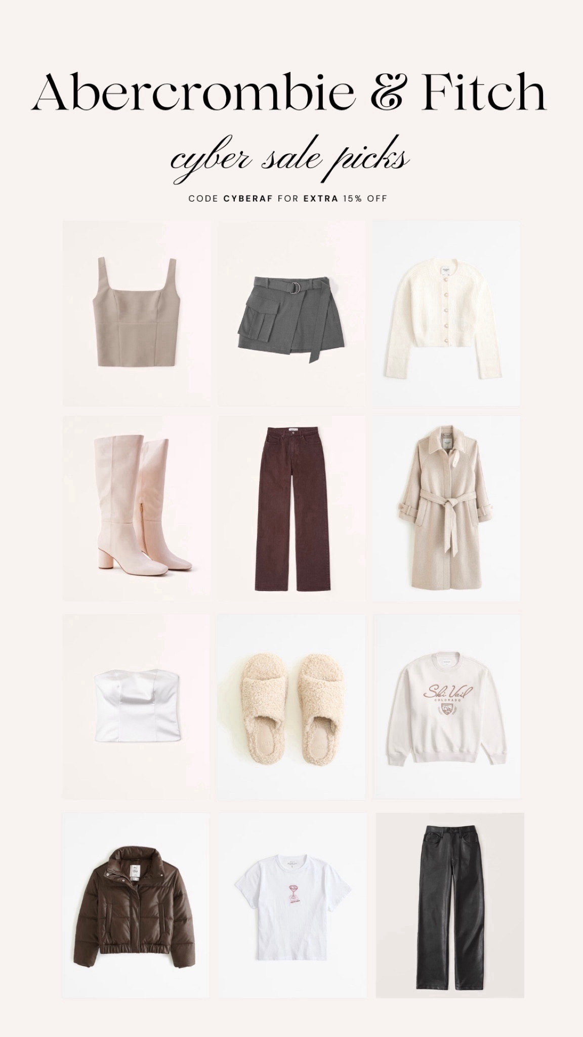 abercrombie & fitch cyber sale picks! loving all of the fall & winter fashion 🤍 everything is 25% off and use code CYBERAF for an extra 15% off!!

#LTKSeasonal #LTKCyberWeek #LTKsalealert