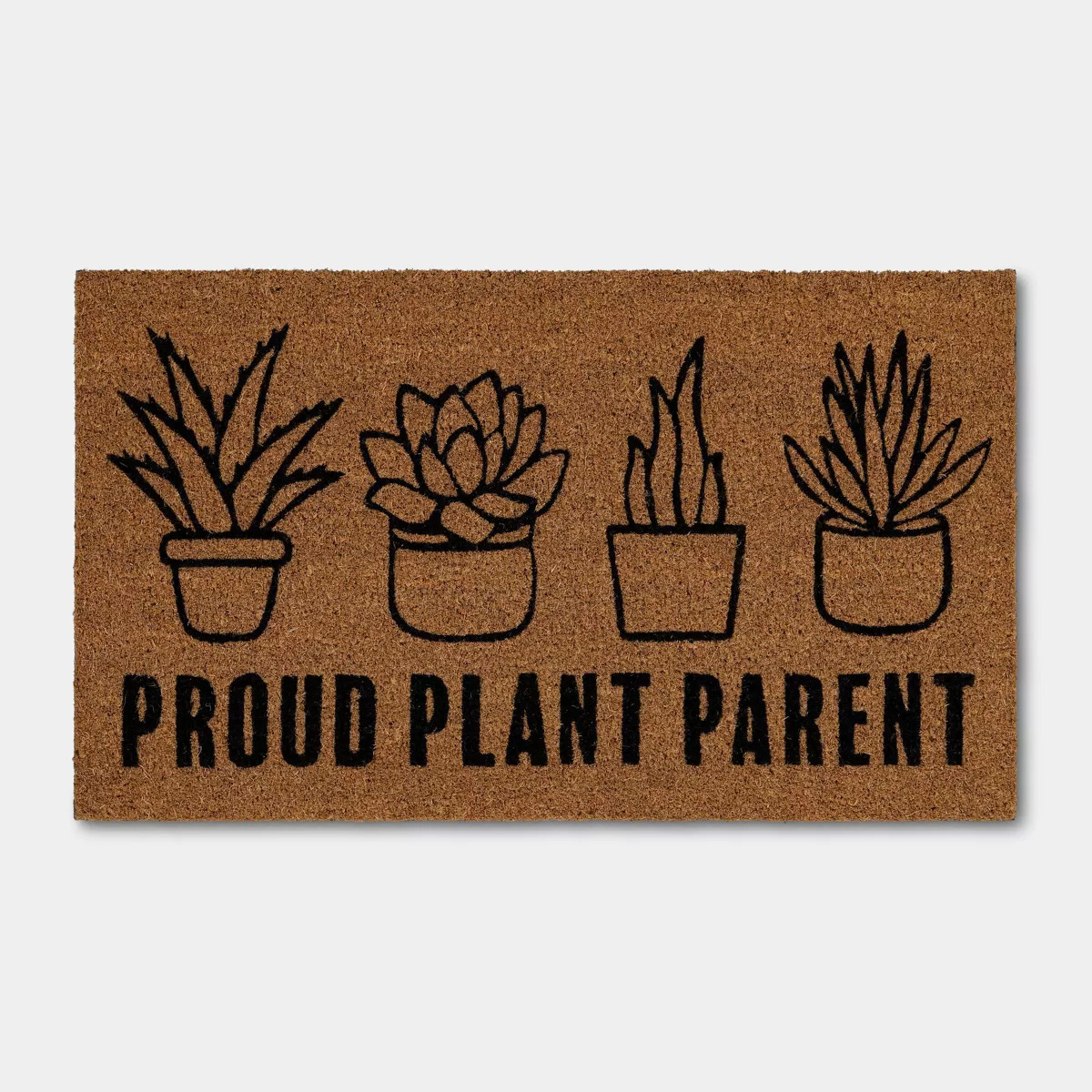 1'4"x2'4" Proud Plant Parent Rectangle Outdoor Door Mat Black - Room Essentials™ | Target