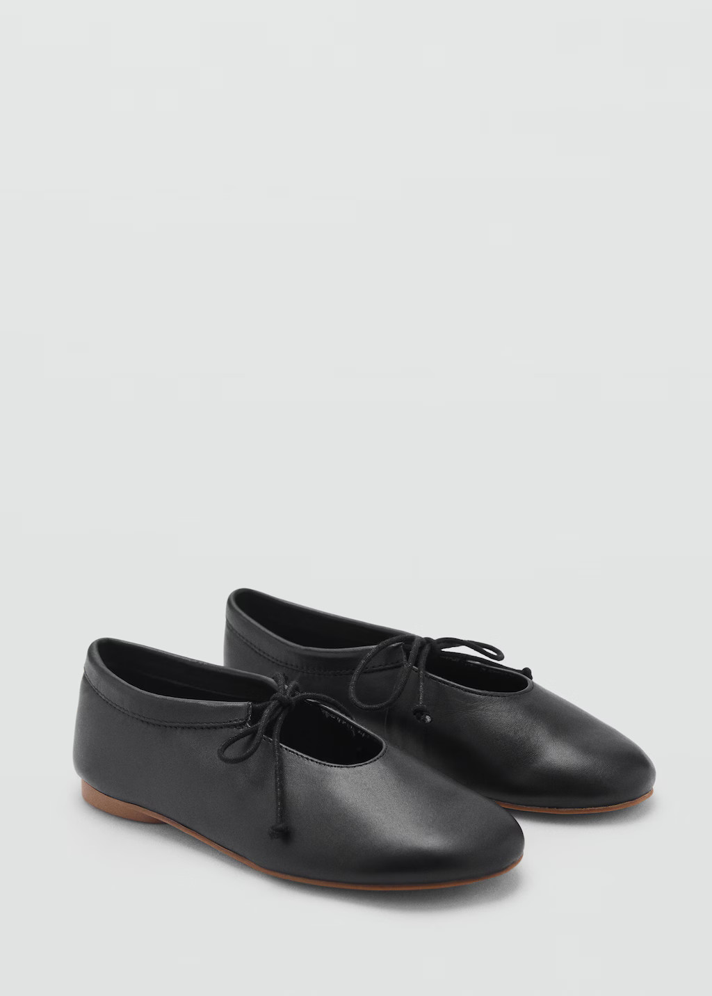 Leather ballet flats with bow | Mango (US/MX/AU)