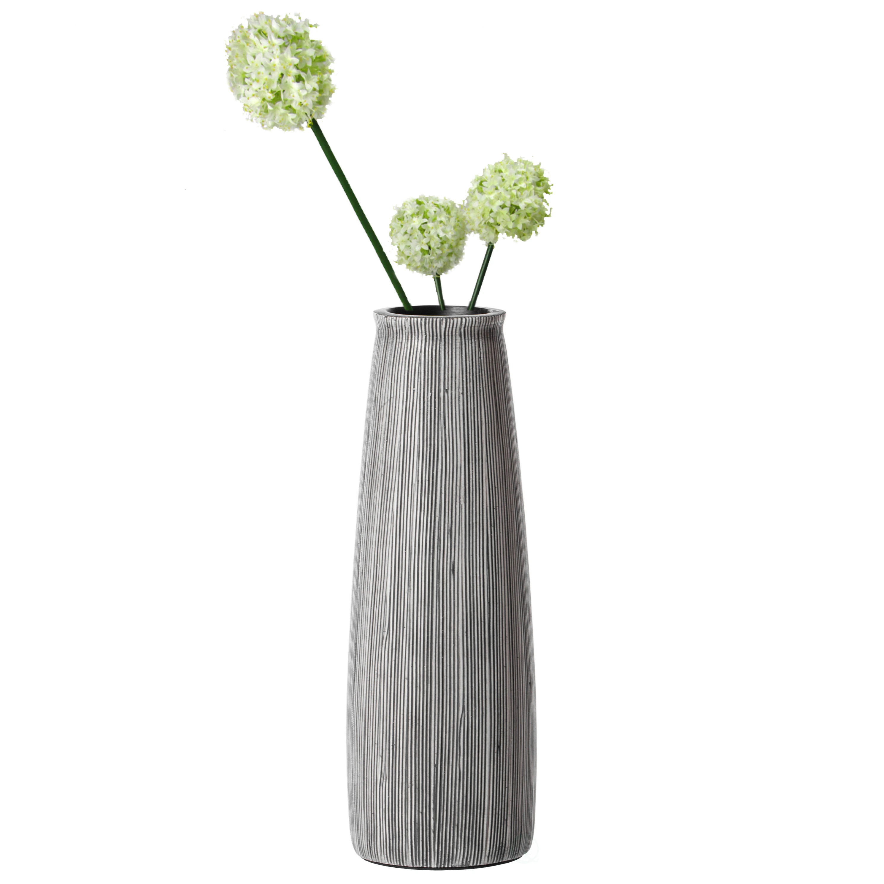 Uniquewise Gray Polyresin Modern Vase one_size | QI004175.S | Lowe's