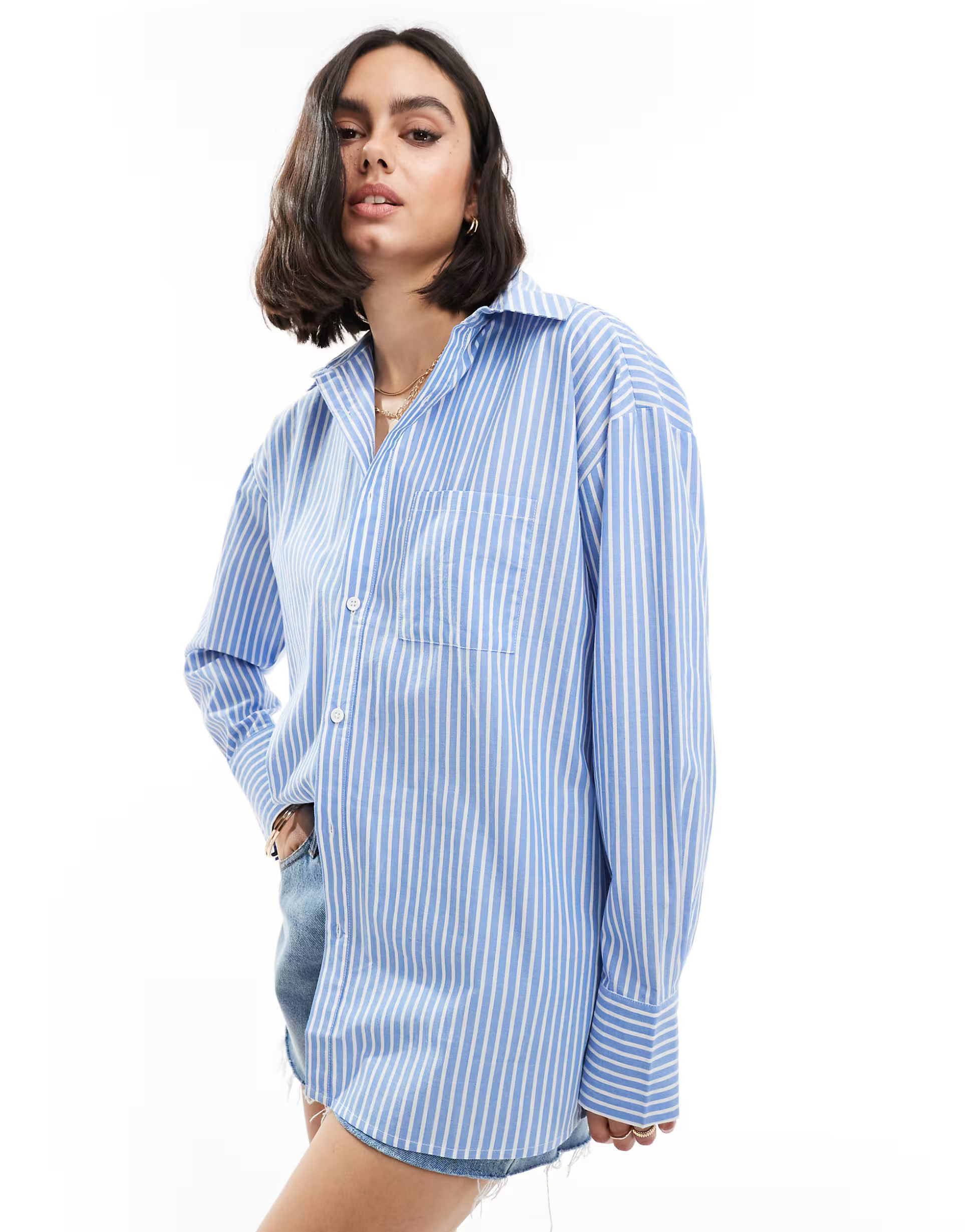 Threadbare Delilah shirt in blue stripe | ASOS (Global)