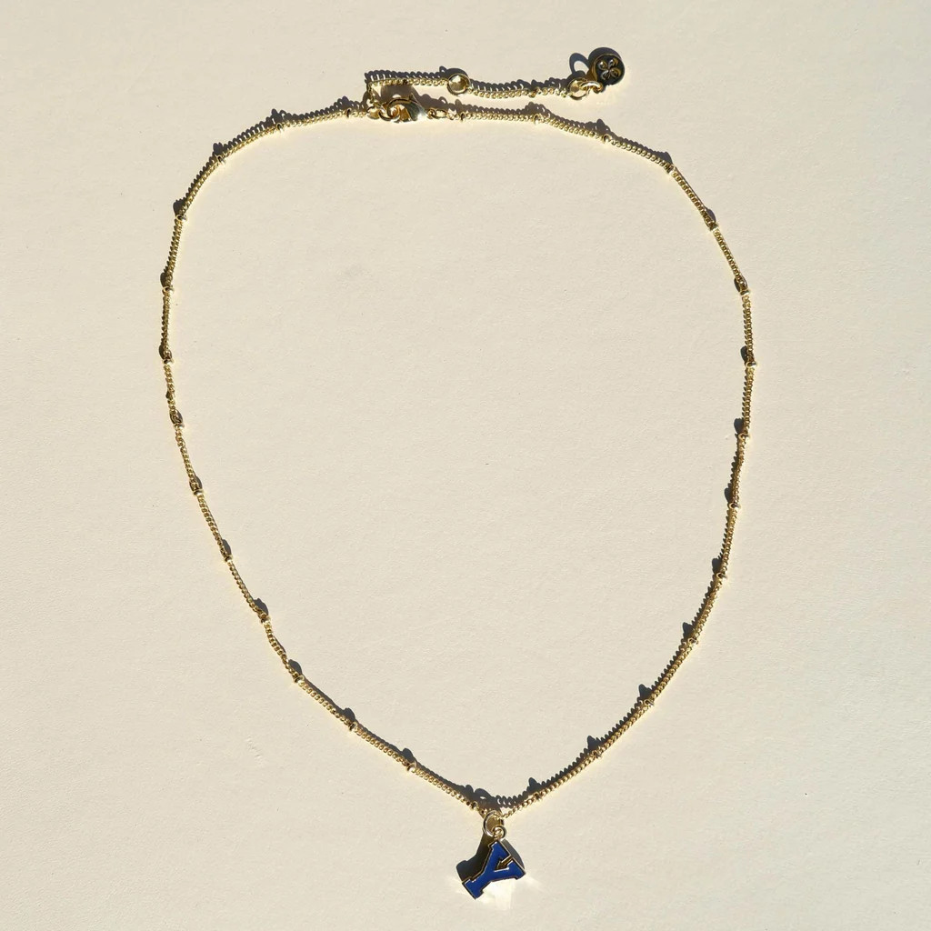 Brigham Young University Charm Necklace | Nickel and Suede