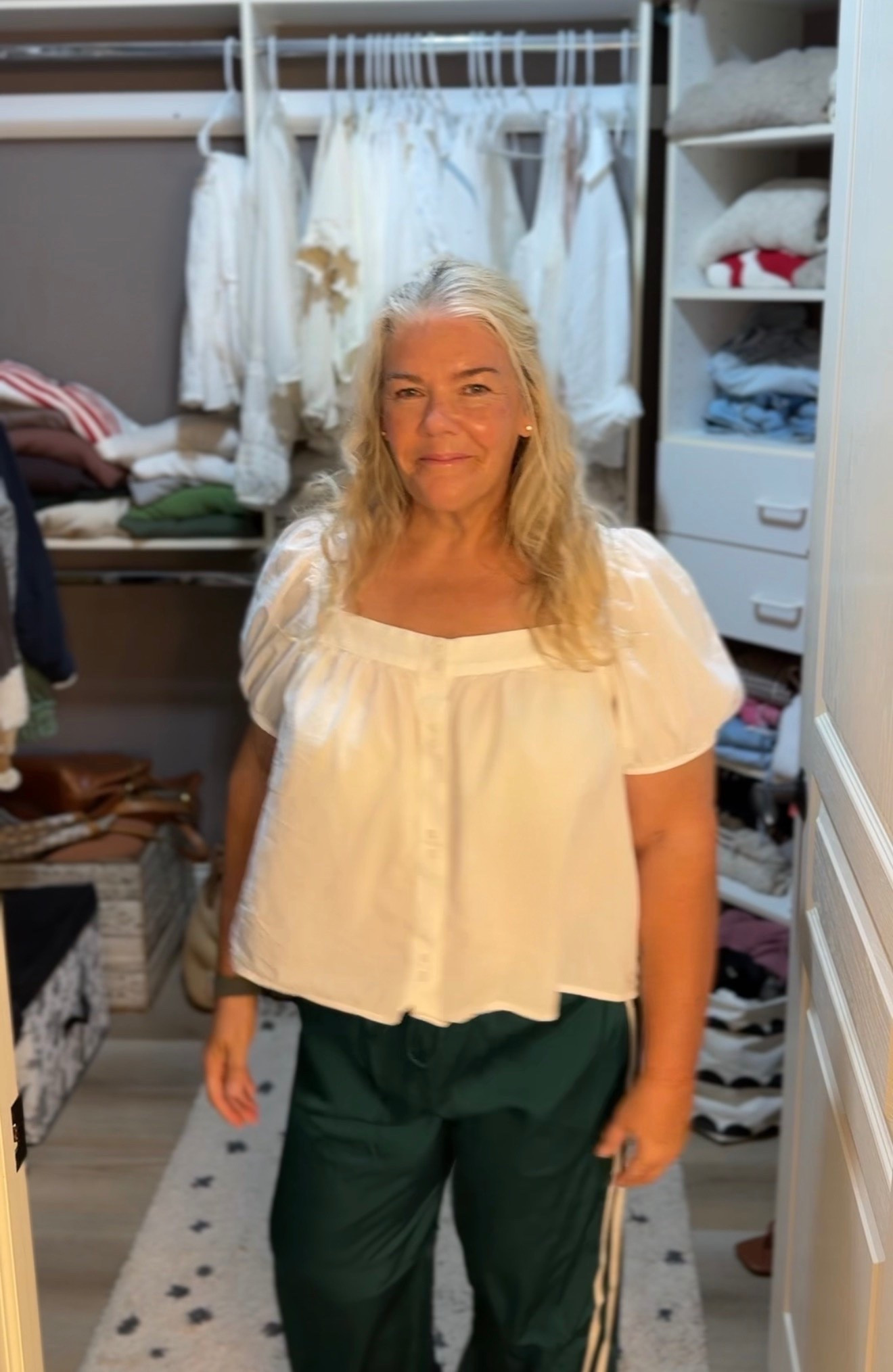 Satin Track pants outfit!!! Wearing a medium reg length! #trackpants #satinpants #falloutfit

#LTKootd #LTKOver40 #LTKMidsize