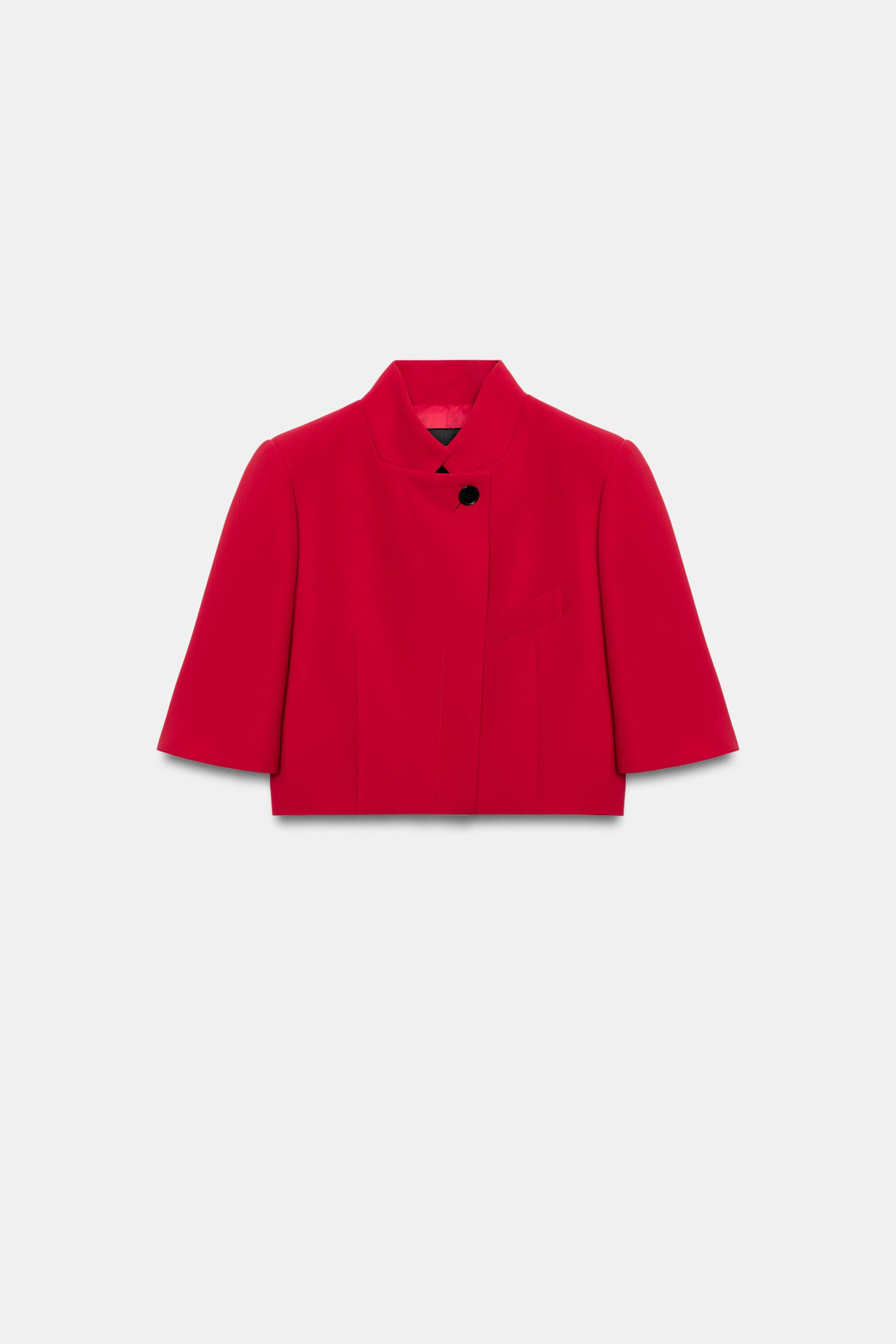 CROPPED SHORT SLEEVE BLAZER ZW COLLECTION | Zara UK