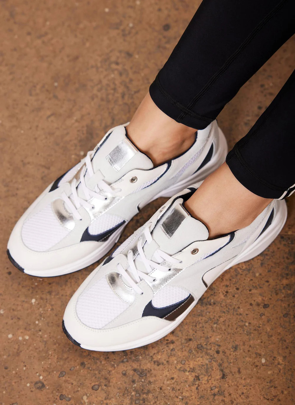 Becky White Suede Panel Trainers | Mint Velvet