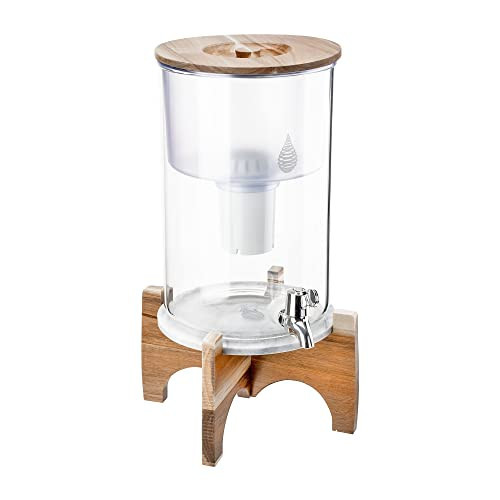 pH Recharge Glass Alkaline Water Filter Dispenser - Countertop Water Filter System - Alkaline Water Purifier Pitcher - High pH Pure Drinking Water Filtration - 8.5L/2.25 Gal (Acacia/Marble) | Amazon (US)