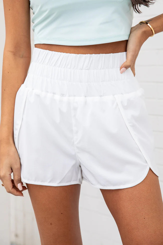 Errands To Run Solid White High Waist Shorts | Pink Lily