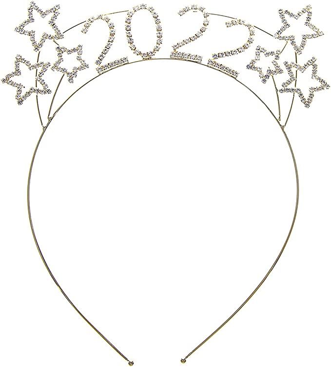 Rosemarie Collectioins Women's Rhinestone Happy New Year's Tiara Headband | Amazon (US)