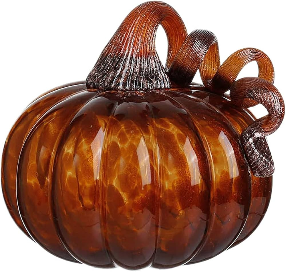 Diamond Star Hand-Blown Glass Pumpkin (Brown, H 5.5" X D 5.5") | Amazon (US)