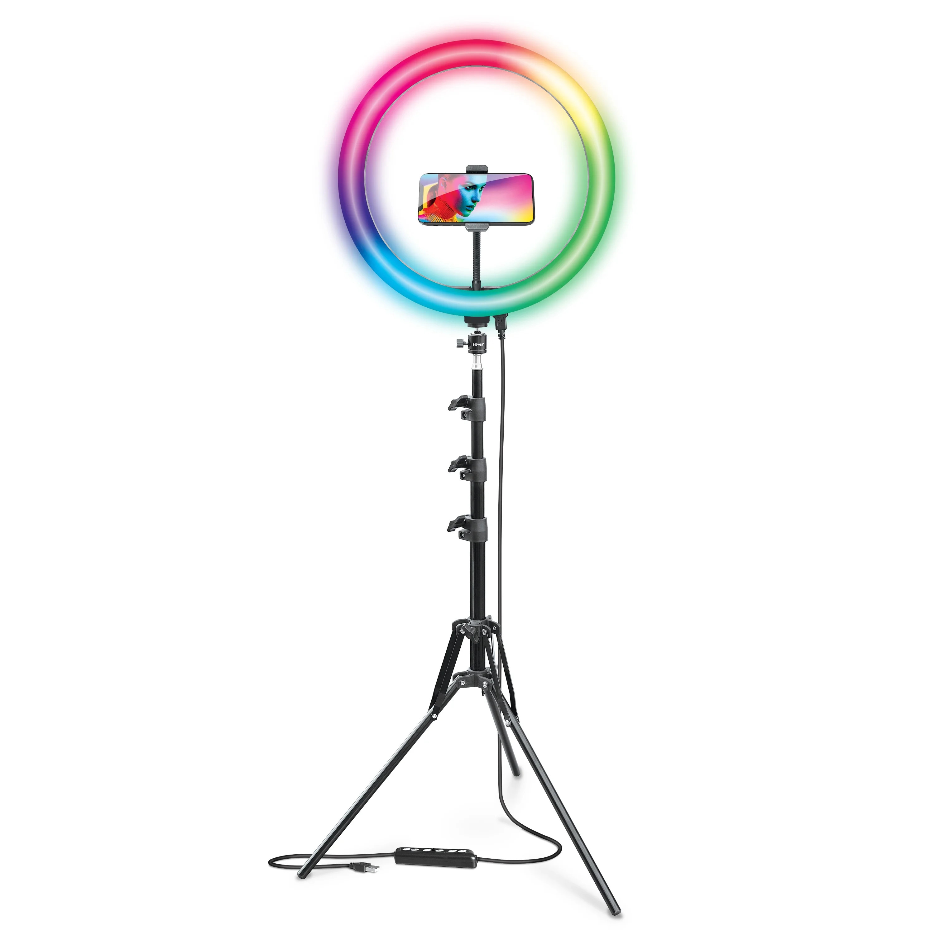Bower Brand 16-inch White and RGB LED Ring Light Kit with Tripod; Black | Walmart (US)