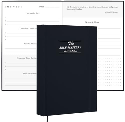 Self-Mastery Journal for Men - Gratitude Journal for More Happiness, Positivity, Growth – Reflection Manifestation Journal for Mindfulness – Guided Gratitude Journal for Women & Men – Self Care Journal, Black | Amazon (US)