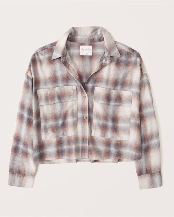 Women's Cropped Flannel Shirt | Women's Tops | Abercrombie.com | Abercrombie & Fitch (US)