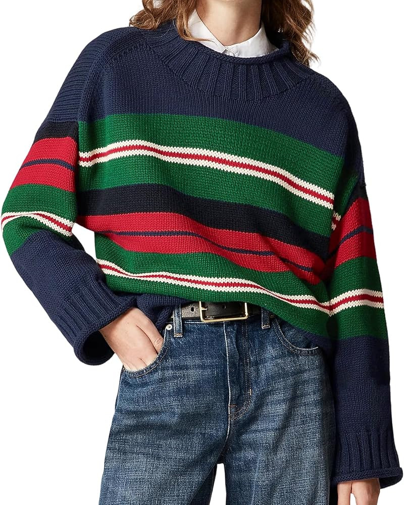 Women's Oversized Roll Neck Sweater Long Sleeve Chunky Knit Pullover Cozy Fall Winter Tops Casual... | Amazon (US)