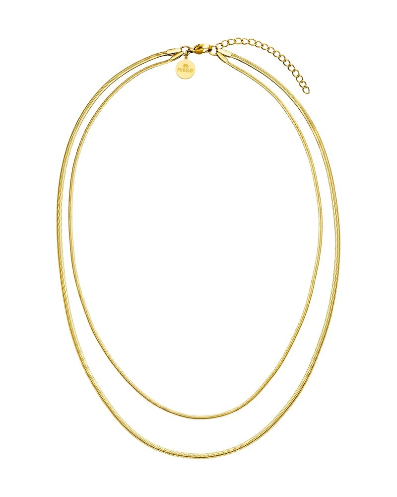 Purelei® Two Layers Necklace – Stainless steel jewelry – Waterproof chain – 15.75-17.72 in... | Amazon (US)