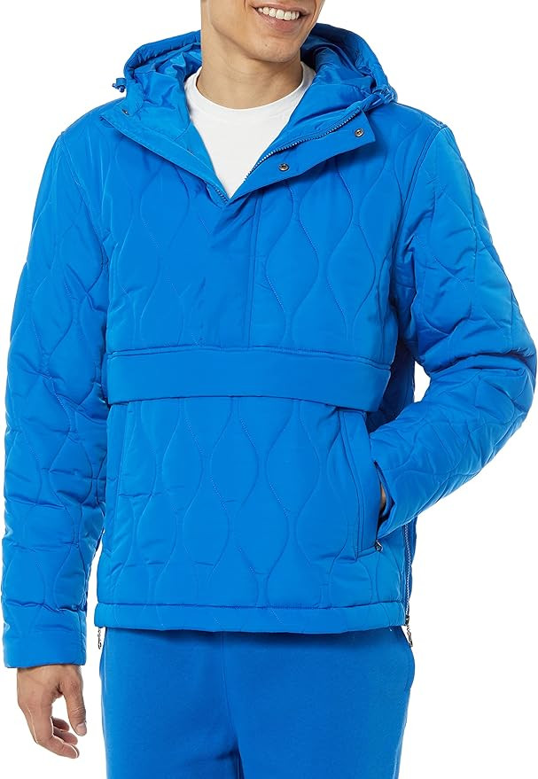 Amazon Essentials Men's Anorak Hooded Quarter-Zip Puffer Coat | Amazon (US)