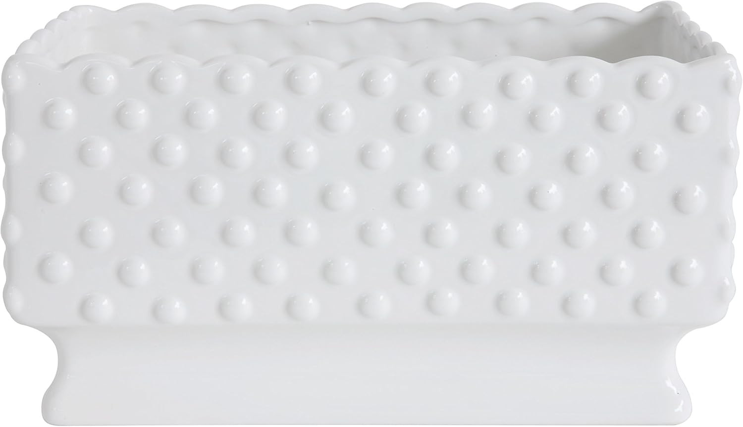Creative Co-Op White Hobnail Rectangle Ceramic Planter | Amazon (US)