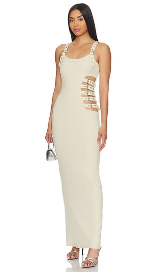 Eve Maxi Dress in Beige | Revolve Clothing (Global)