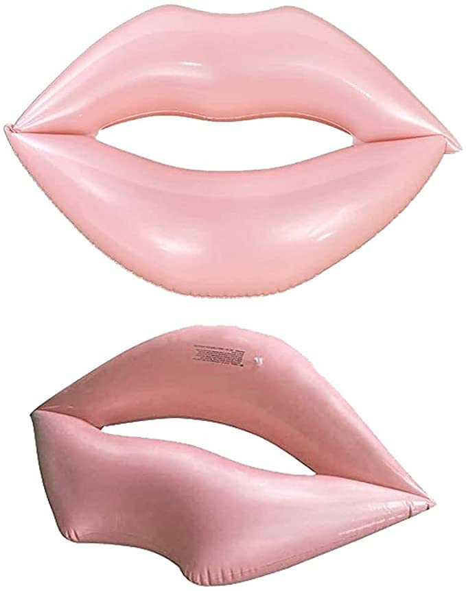 Giant Pink Lips Pool Float Adult Water Lounger Giant Inflatable Mouth Print Floating Row Water To... | Amazon (US)
