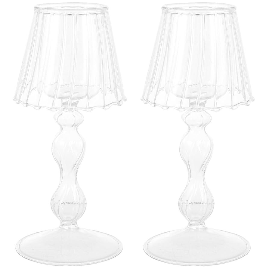 Angoily Candle Holder Set, 2PCS Candle Lamp Crystal Candle Holders, Candlestick Home Decoration O... | Amazon (US)