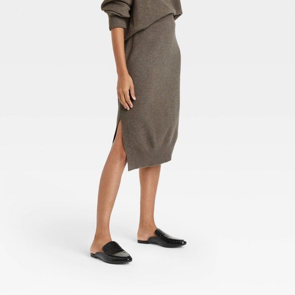 Women's Mid-Rise Midi Sweater Skirt - A New Day™ | Target