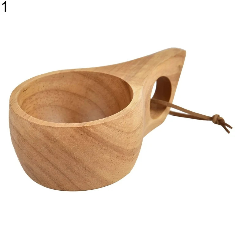 MEIDELI Wooden Beer Tea Coffee Juice Milk Water Cup Bar Kitchen Teaware Handle Mug Gift - Walmart... | Walmart (US)