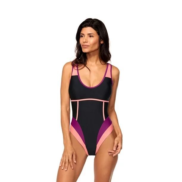Reebok Women's Colorblocked One Piece Swimsuit, UPF 50+, Sizes XS-XXL - Walmart.com | Walmart (US)