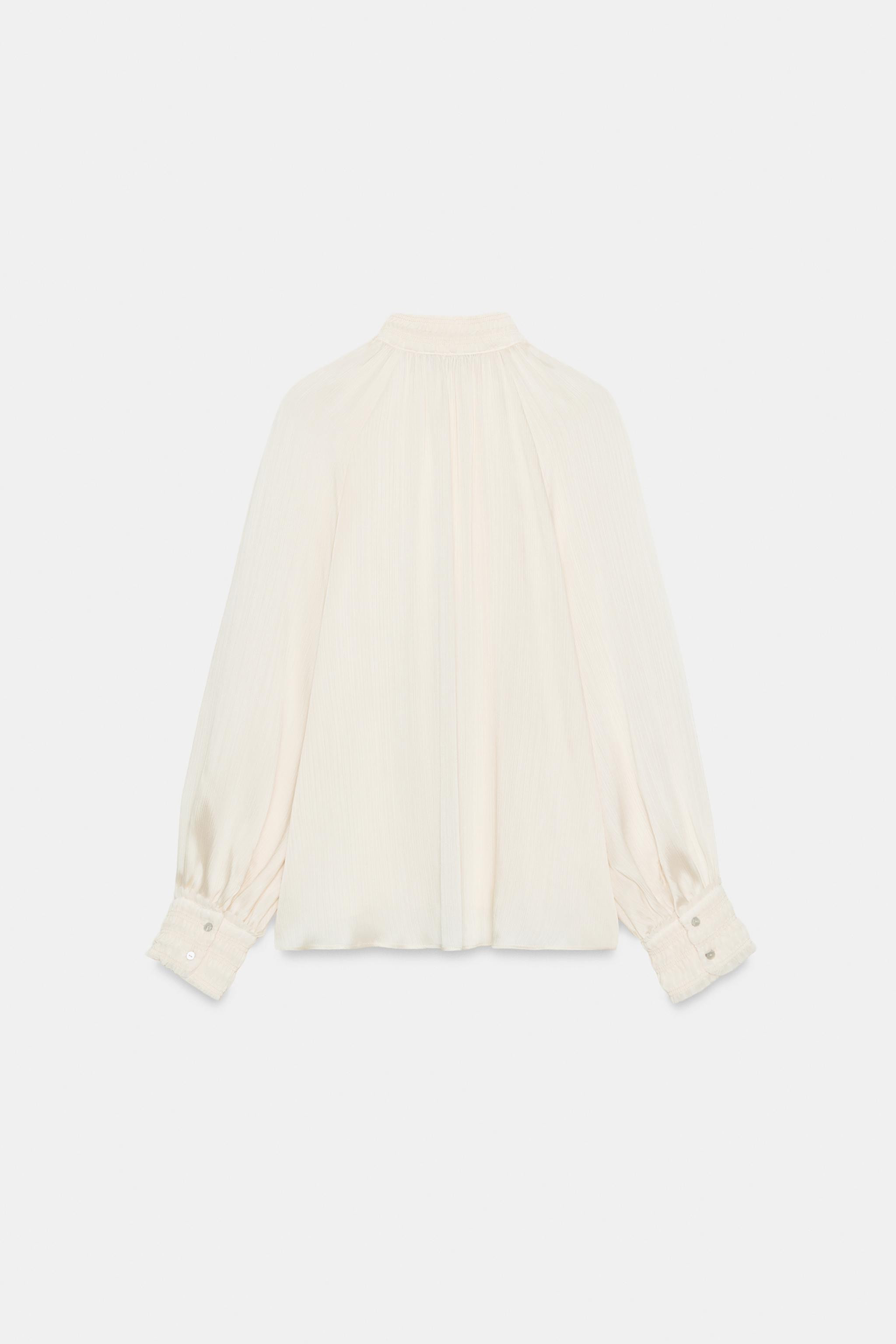 SATIN BLOUSE WITH HIGH NECK | Zara UK