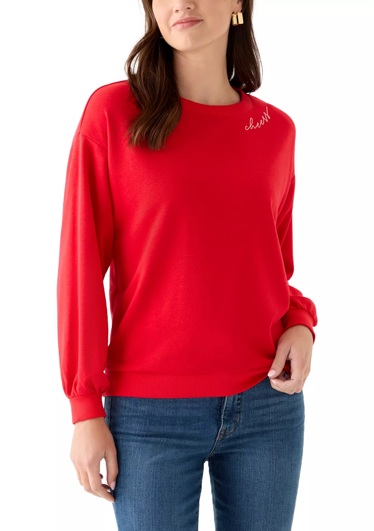 Women's Long Sleeve Embroidered Sweatshirt | Belk