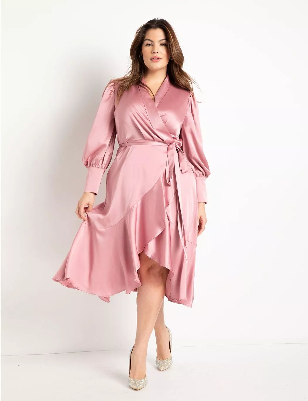 Bishop Sleeve Wrap Dress | Women's Plus Size Dresses | ELOQUII | Eloquii
