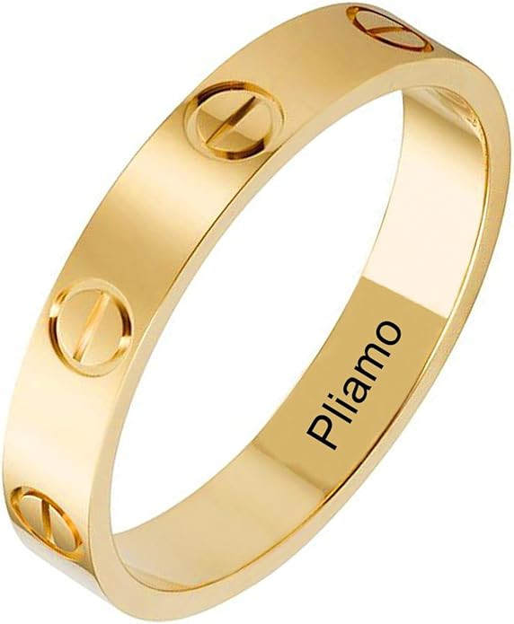 18K Love Ring For Women Men Kids Plated Gold Stainless Steel Trendy Jewelry Wedding Birthday Pres... | Amazon (US)