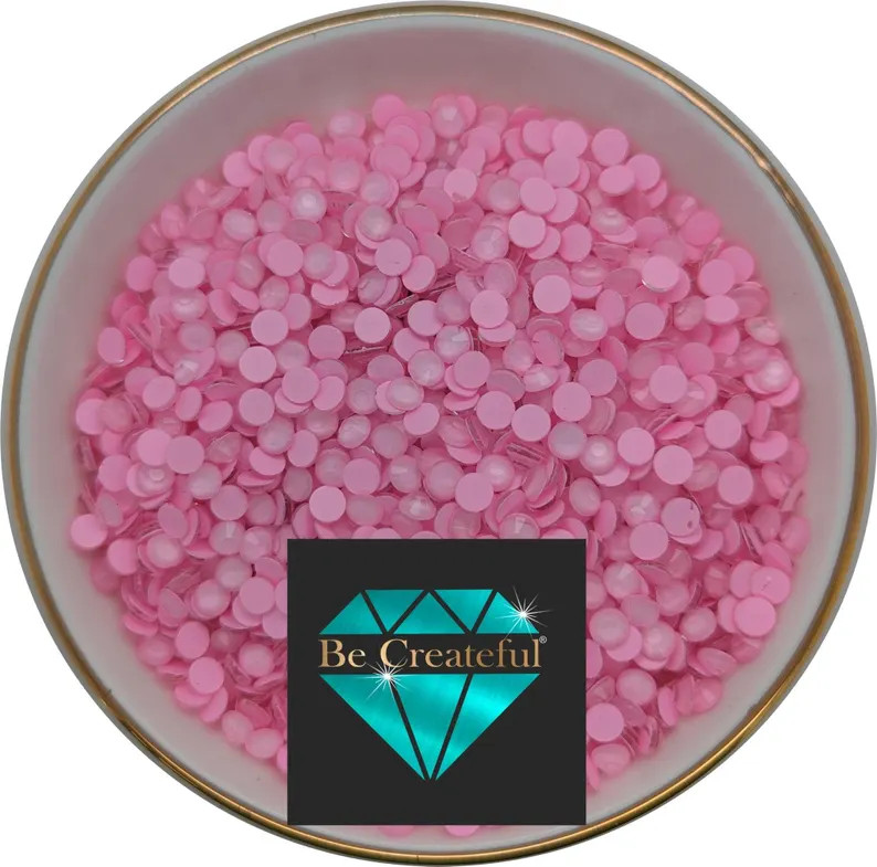 FLATBACK Neon LIGHT Pink Rhinestones - Etsy | Etsy (US)