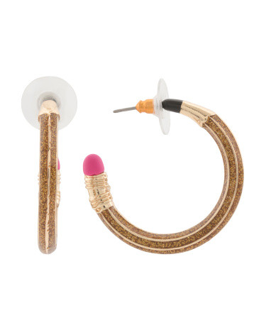 Pencil Hoop Earrings | TJ Maxx