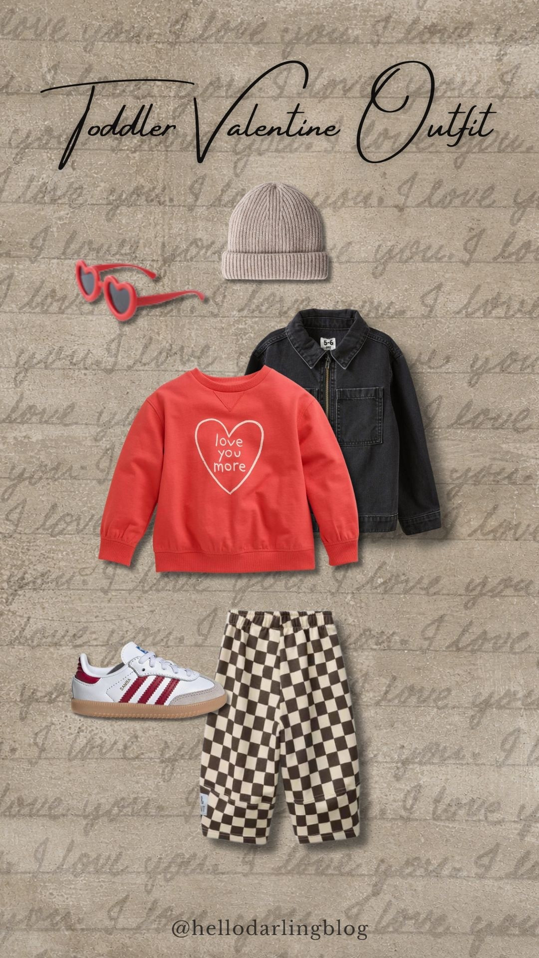 Toddler Valentine outfit that’s comfy, cute, and photo-ready ❤️ This “love you more” sweatshirt paired with neutral checker pants, a cozy beanie, and classic Adidas sneakers is perfect for Valentine’s Day school parties, playdates, and everyday wear. Linking all my favorite affordable toddler Valentine outfit pieces here!

#toddleroutfit #valentinesdaykids #toddlerfashion #toddlerboyoutfit #kidsvalentine #boymomstyle #kidsstyleinspo #modernmom #ltkunder50 #ltkids #ltkfinds #valentinesoutfit #playgroundstyle #kidswear 

#LTKKids #LTKBaby #LTKValentine