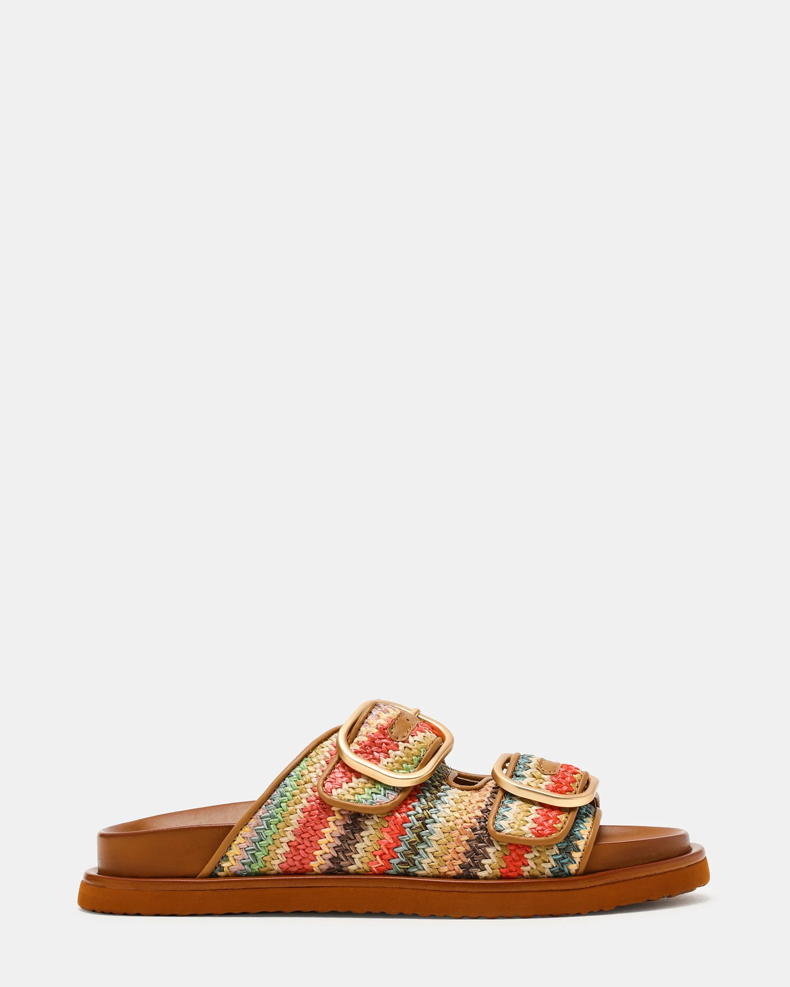 Steve Madden Women's Tourist Slide Sandals - Multi Raffia - Size 5.5 - Leather | Steve Madden (US)