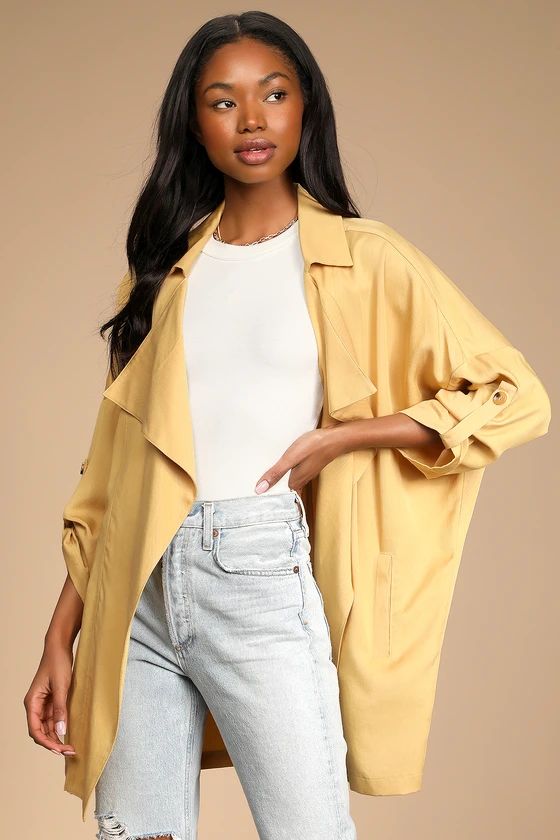 Lucky Break Mustard Yellow Oversized Jacket | Lulus (US)