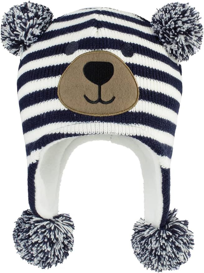 Century Star Baby Boy Hat Winter Fleece Lined Hat Knit Earflap Kids Caps Infant Toddler Hats for ... | Amazon (US)