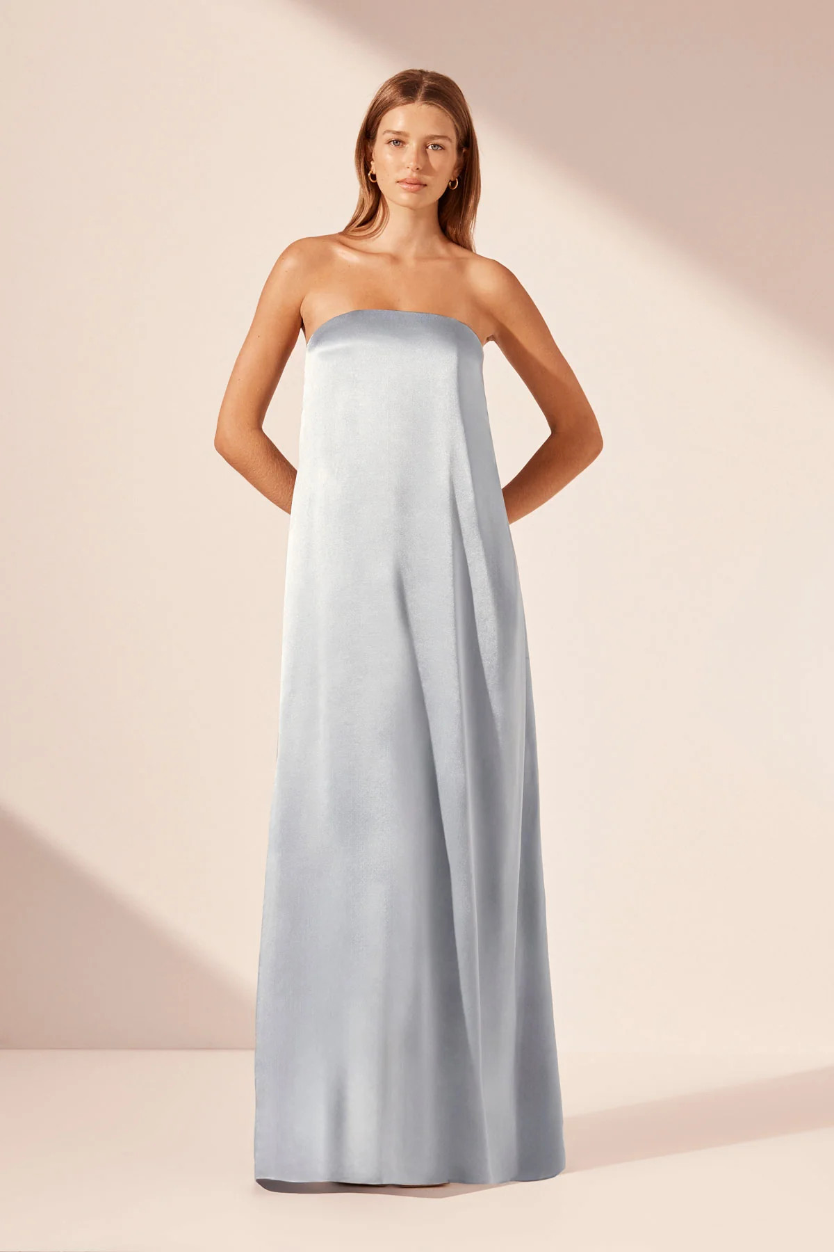 LA LUNE STRAPLESS COLUMN MAXI DRESS | POWDER BLUE | DRESSES | SHONA JOY | Shona Joy